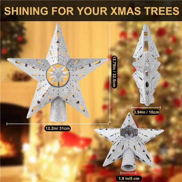 Christmas Tree Topper Star: Lighted with Automatic Rotating Multicolor - Picture 5 of 8